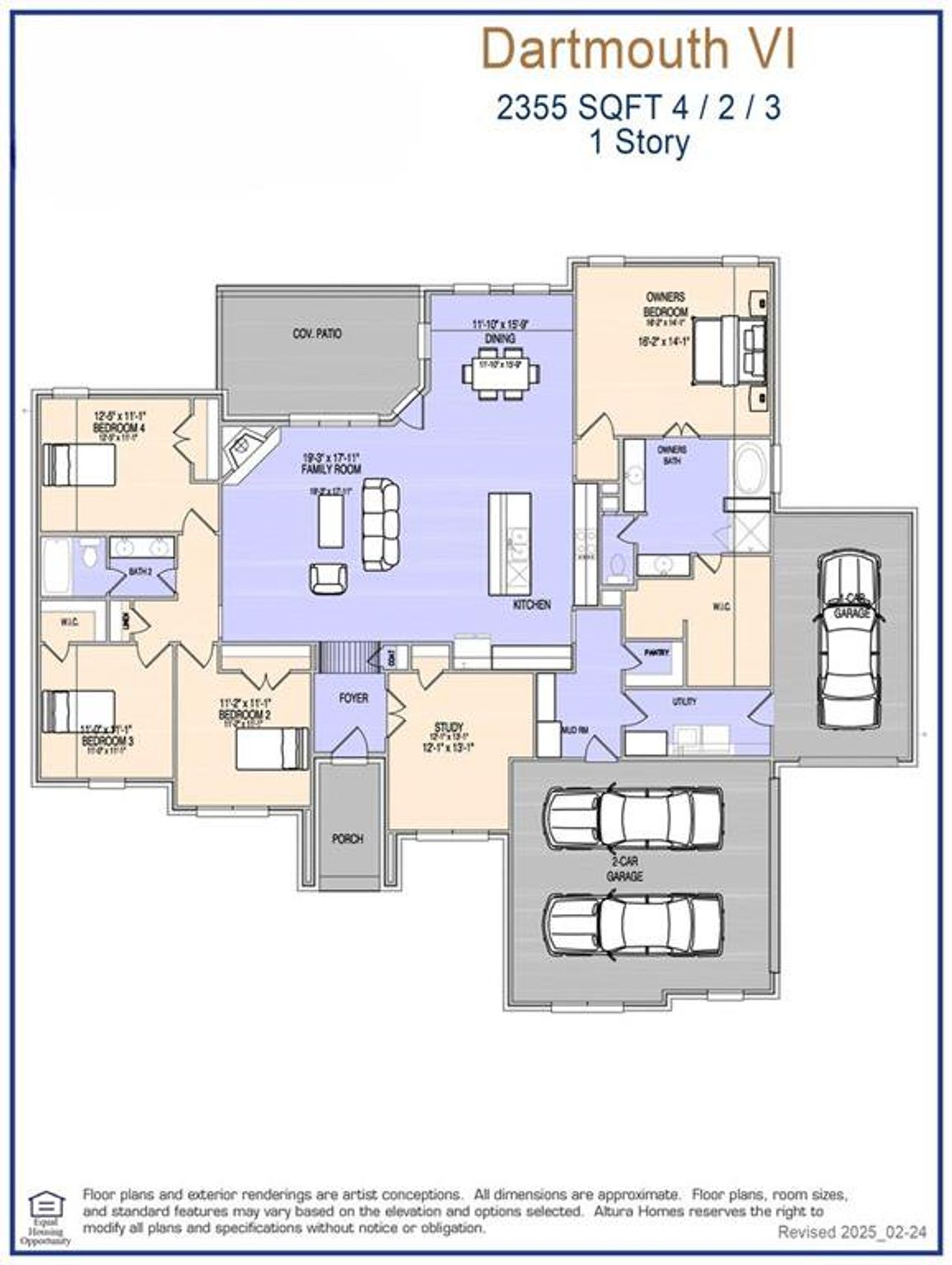 2D floor plan layout of this home in Berkshire Estates, Mesquite, TX (Image 2).
