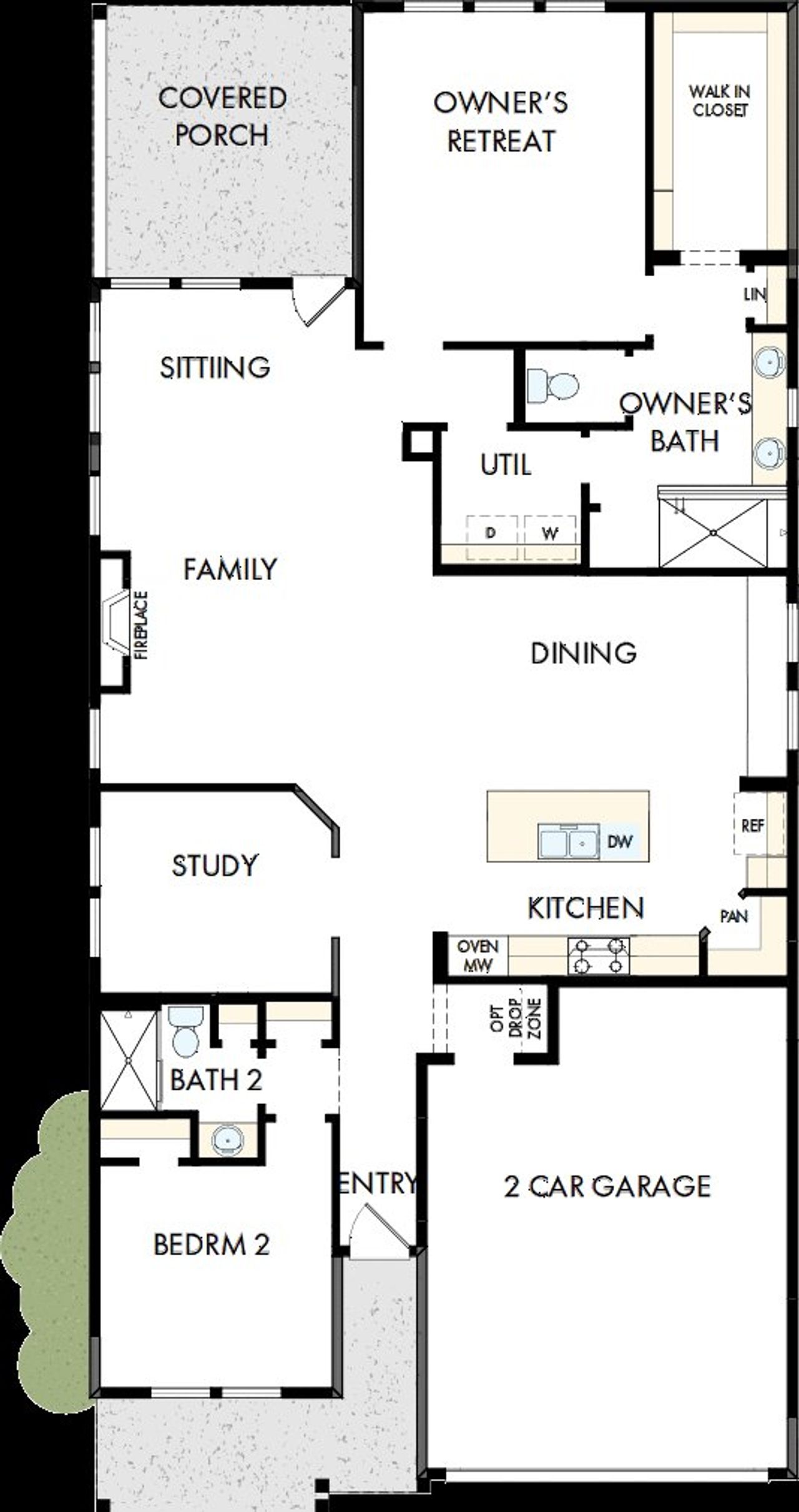 2D floor plan layout of this home in Encore at Streamside - Classic Series, Waxhaw, NC (Image 2). 2D floor plan layout of this home in Encore at Streamside - Classic Series, Waxhaw, NC (Image 2).