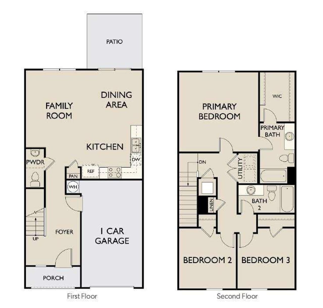 2D floor plan layout of this home in Rivington Walk, Winder, GA (Image 2).