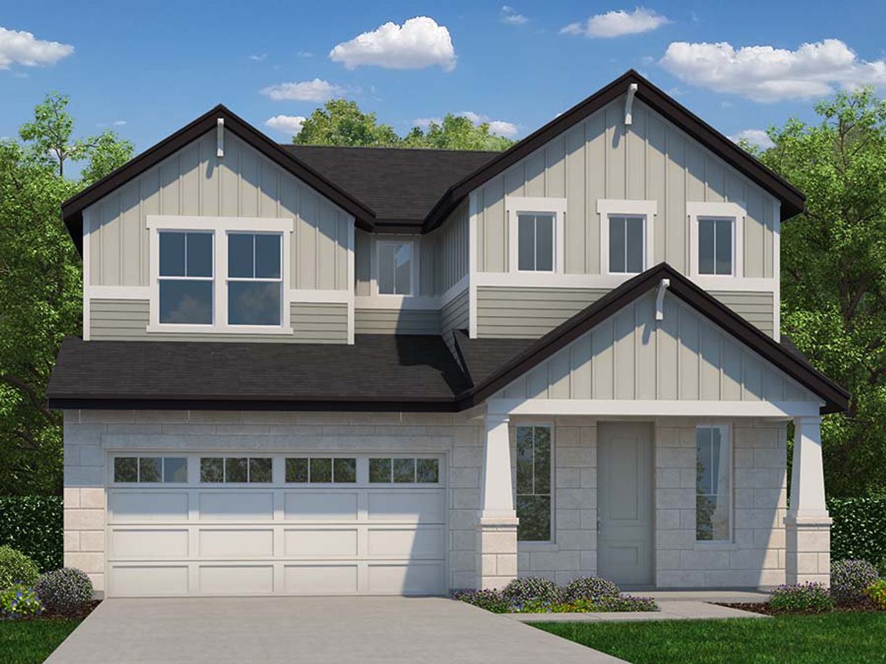 A house with a large front yard. A house with a large front yard.