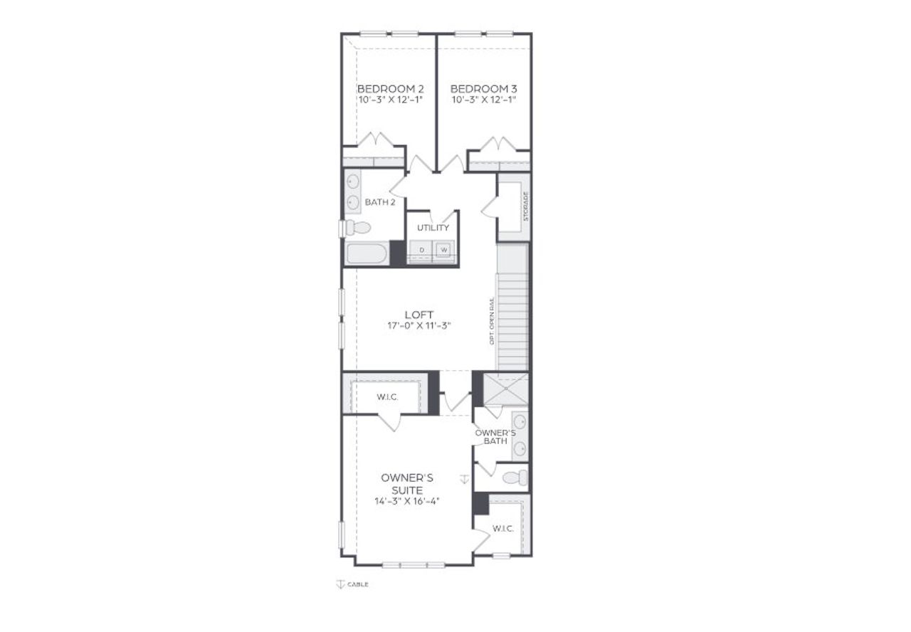 2D floor plan layout for the Sallie - modern by Cadence Homes in Karis, Crowley, TX (Image 2). 2D floor plan layout for the Sallie - modern by Cadence Homes in Karis, Crowley, TX (Image 2).