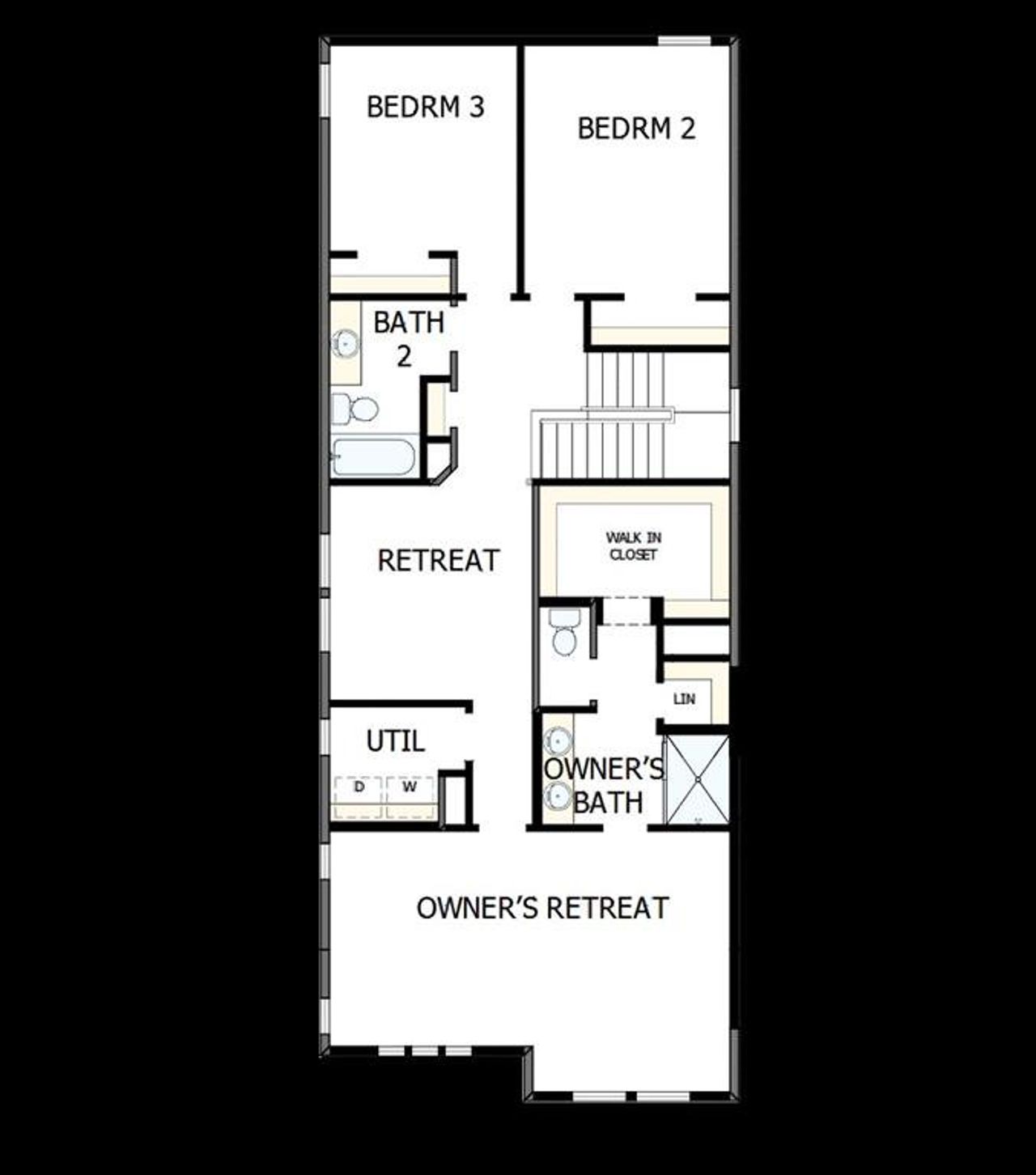 2D floor plan layout of this home in Painted Tree Woodland West – Cottages, McKinney, TX (Image 2).