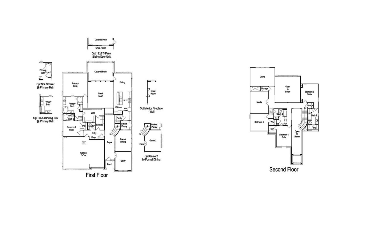 2D floor plan layout of this home in Travisso, Leander, TX (Image 2).