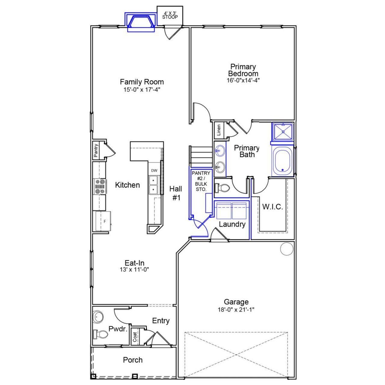 2D floor plan layout of this home in Killians Crossing, Blythewood, SC (Image 2).