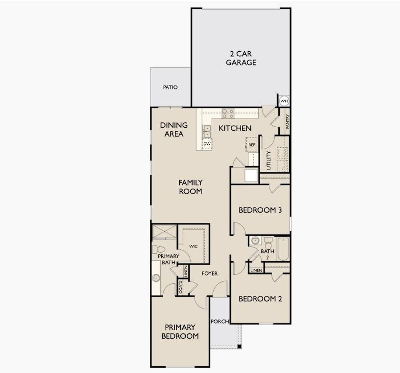 2D floor plan layout of this home in Castlewood South, Taylor, TX (Image 2).