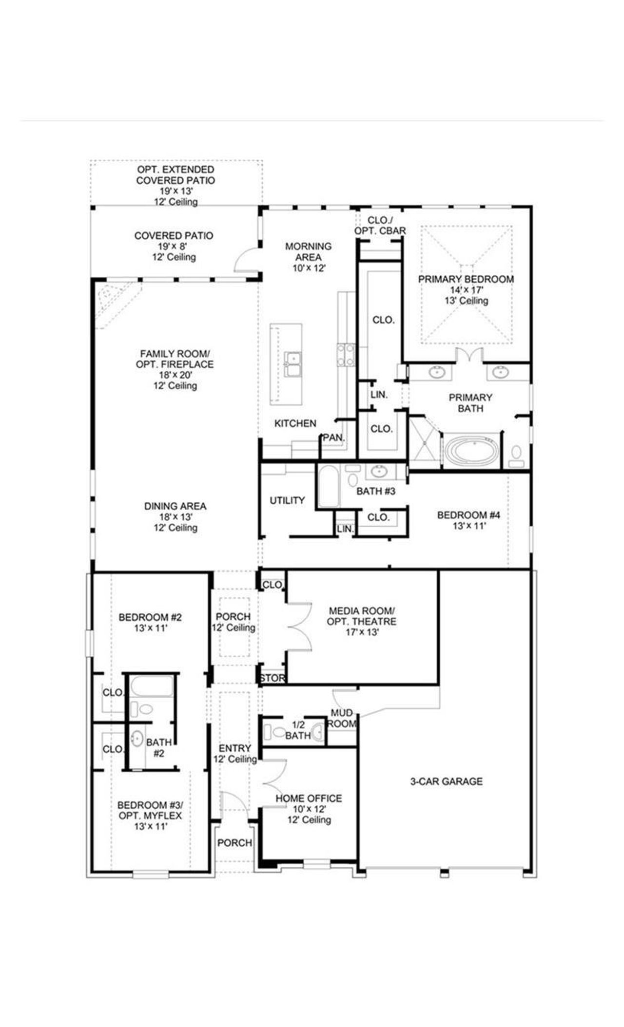 2D floor plan layout of this home in Audubon, Magnolia, TX (Image 2).