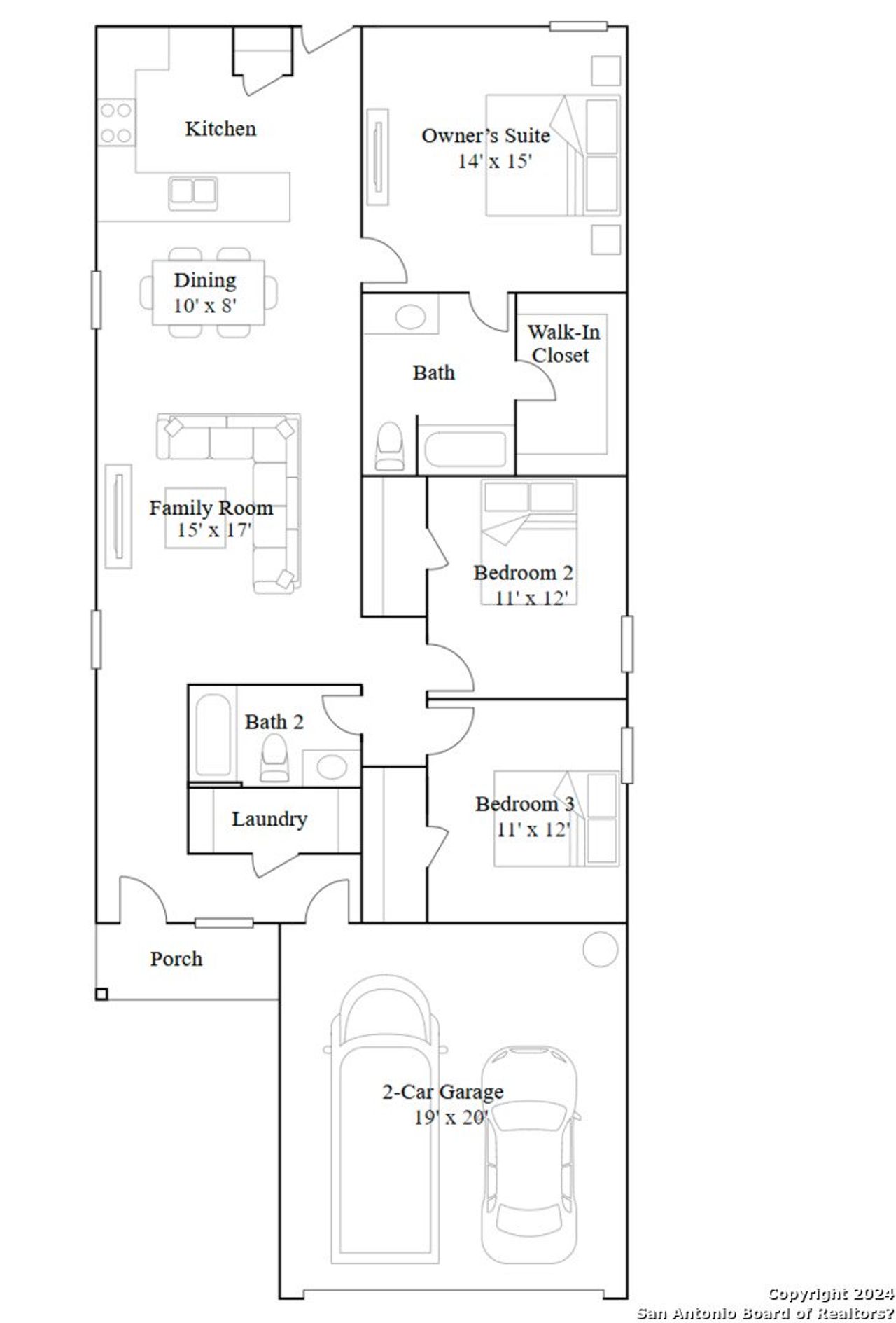 2D floor plan layout of this home in Hidden Oasis, San Antonio, TX (Image 2). 2D floor plan layout of this home in Hidden Oasis, San Antonio, TX (Image 2).