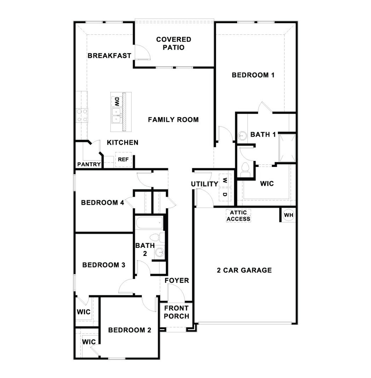 2D floor plan layout of this home in Durango, Mustang Ridge, TX (Image 2).