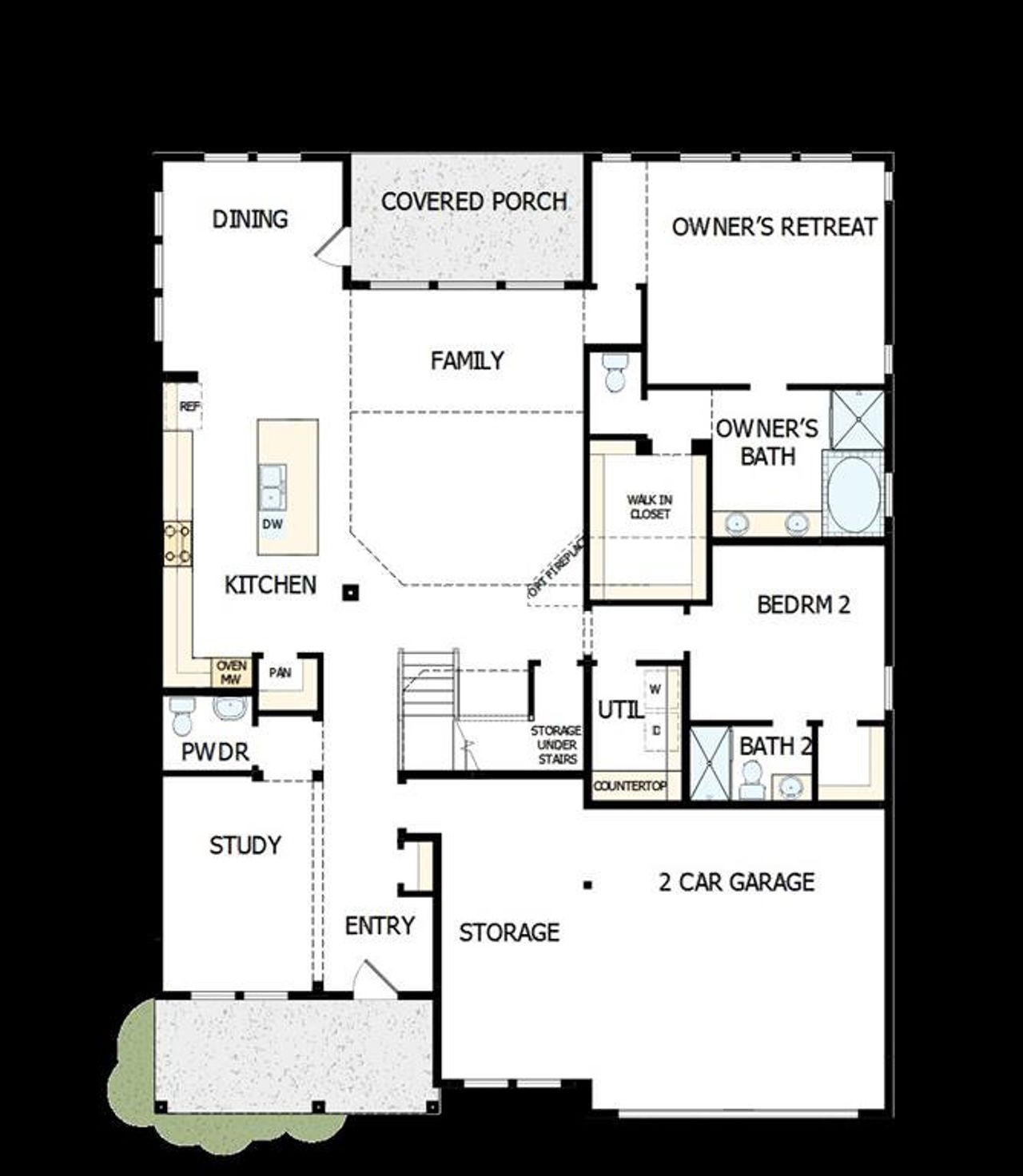 2D floor plan layout of this home in The Ridge at Northlake, Northlake, TX (Image 2).