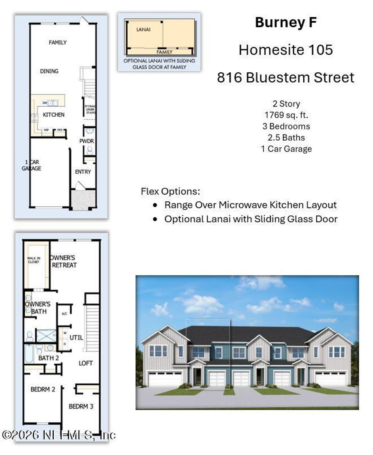 2D floor plan layout of this home in , Yulee, FL (Image 2).