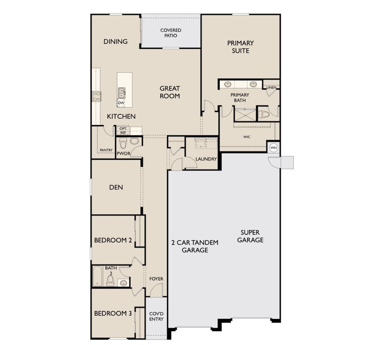 2D floor plan layout for the Ruby RV by Ashton Woods in Stonebridge Manor, Waddell, AZ (Image 2).