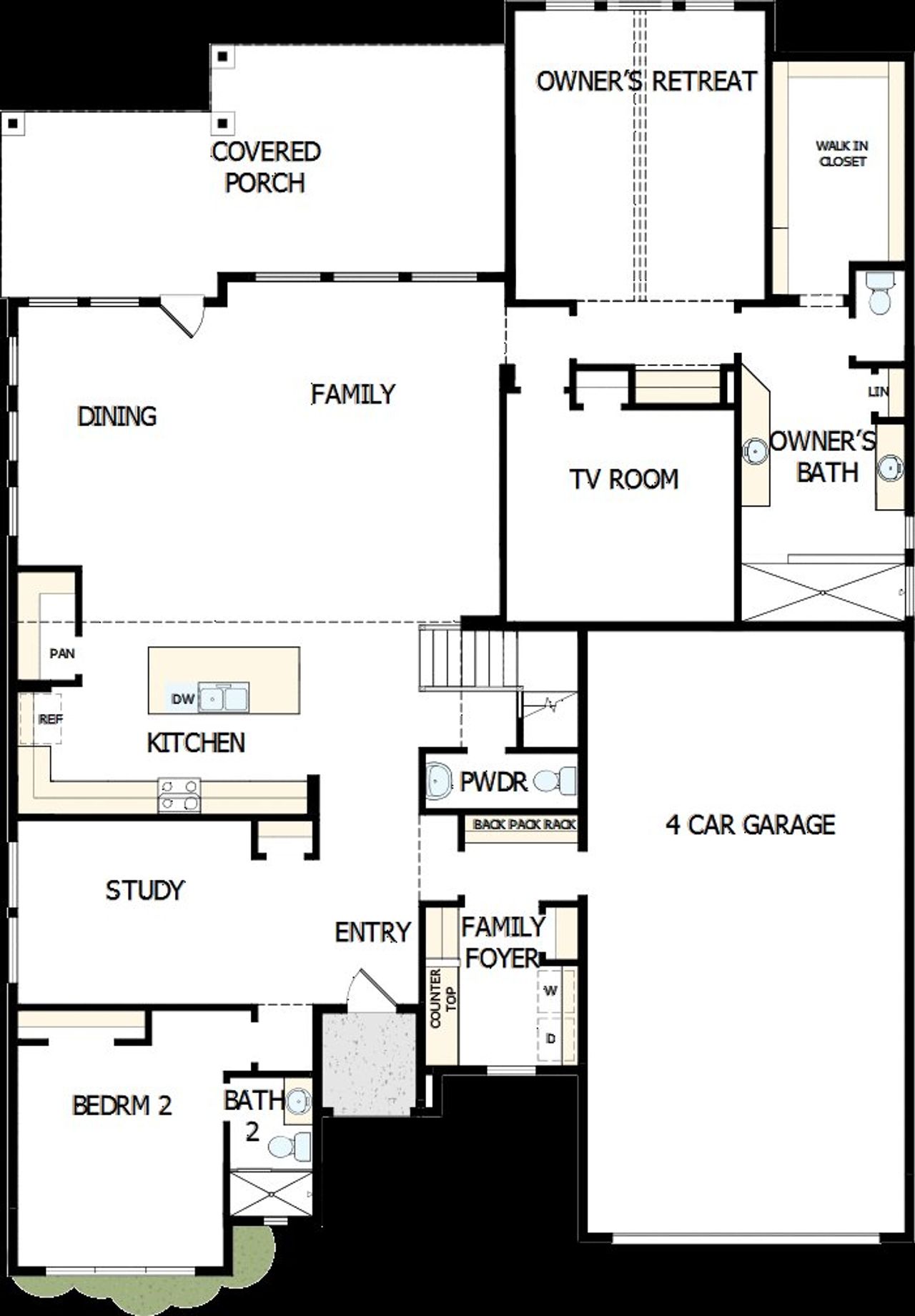 2D floor plan layout of this home in ARTAVIA 65' Homesites, Conroe, TX (Image 2). 2D floor plan layout of this home in ARTAVIA 65' Homesites, Conroe, TX (Image 2).