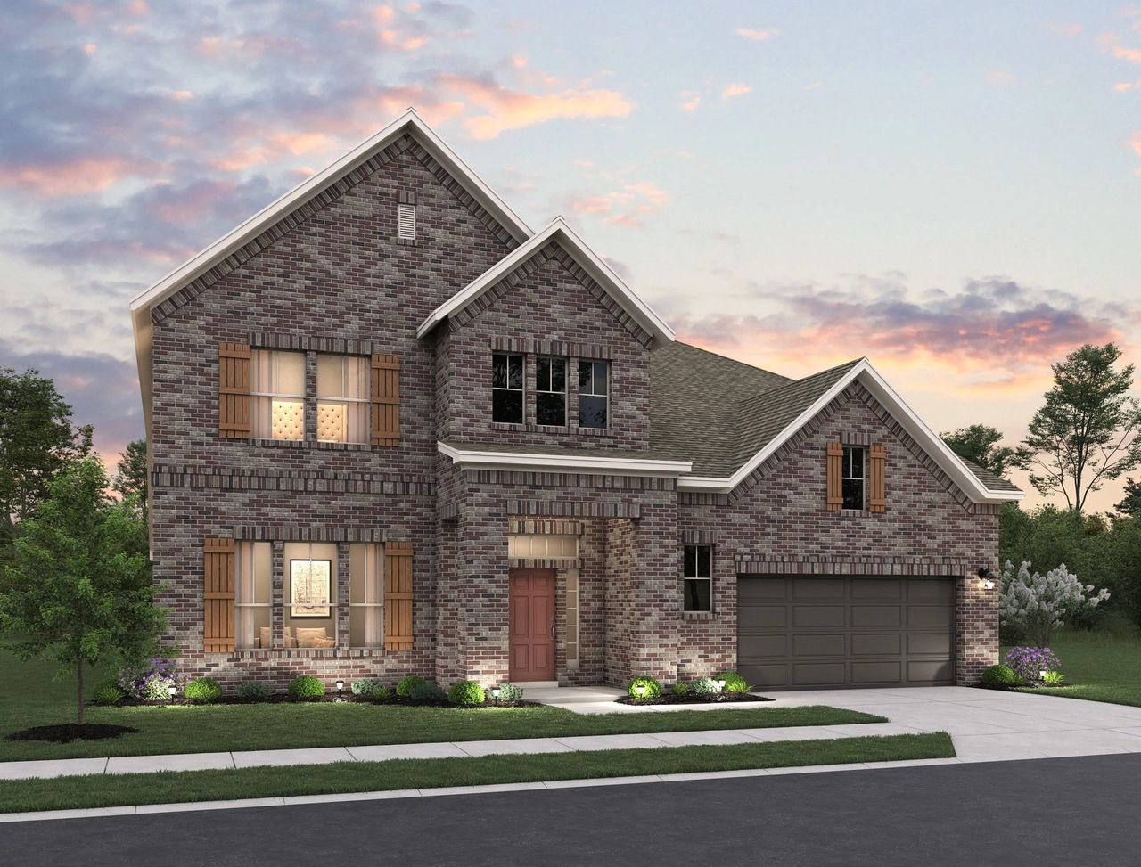 Representative exterior photo of a completed home built from the Ashlyn by Ashton Woods in The Trails at Carmel 60s, Pflugerville, TX (Image 2). Representative exterior photo of a completed home built from the Ashlyn by Ashton Woods in The Trails at Carmel 60s, Pflugerville, TX (Image 2).