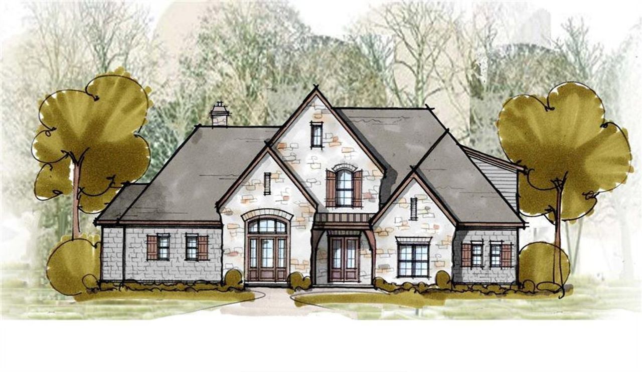 Front exterior of a new home in , Flowery Branch, GA, highlighting curb appeal (Image 2).