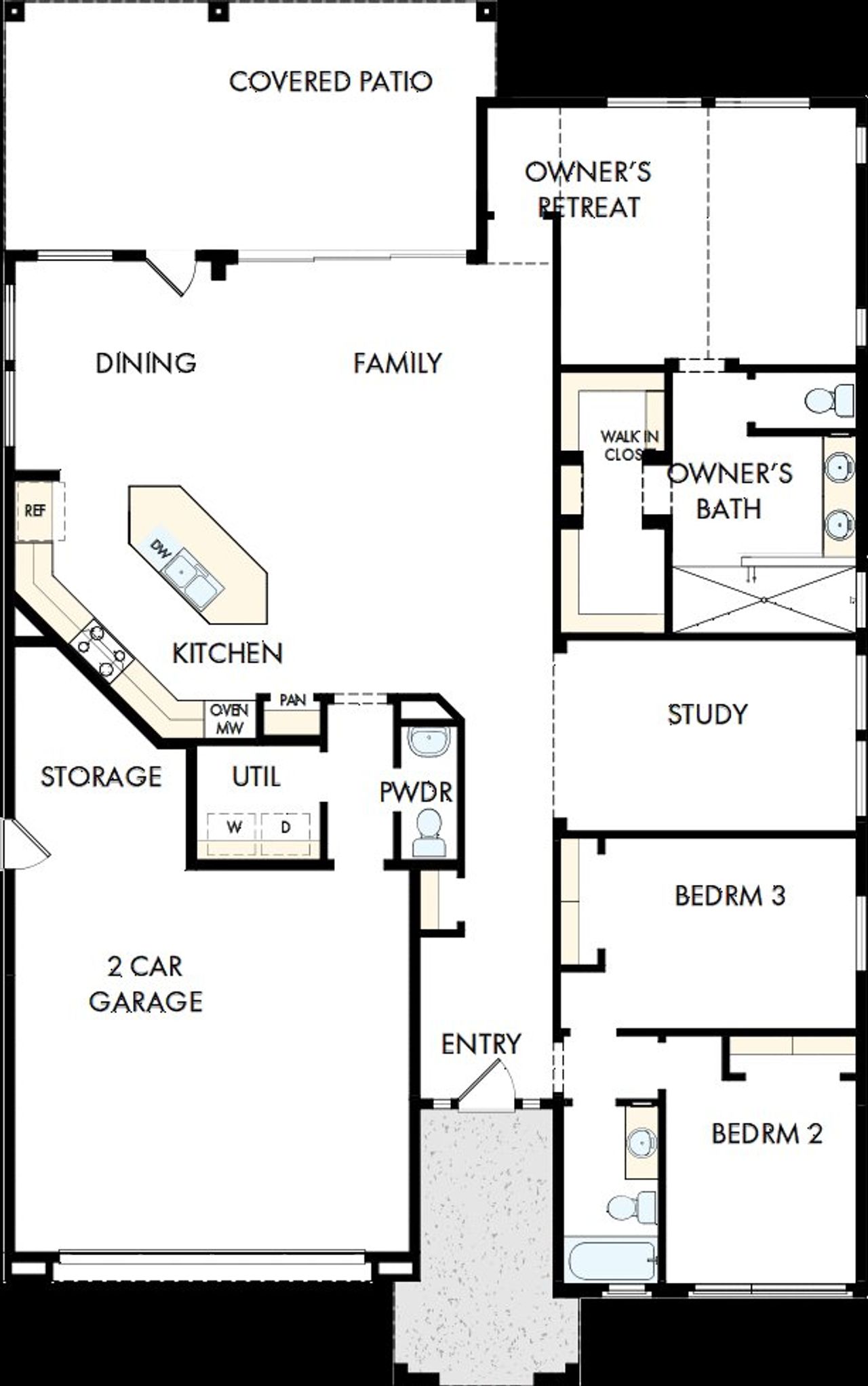 2D floor plan layout of this home in Skyline at Verrado Regent Hills, Buckeye, AZ (Image 2).