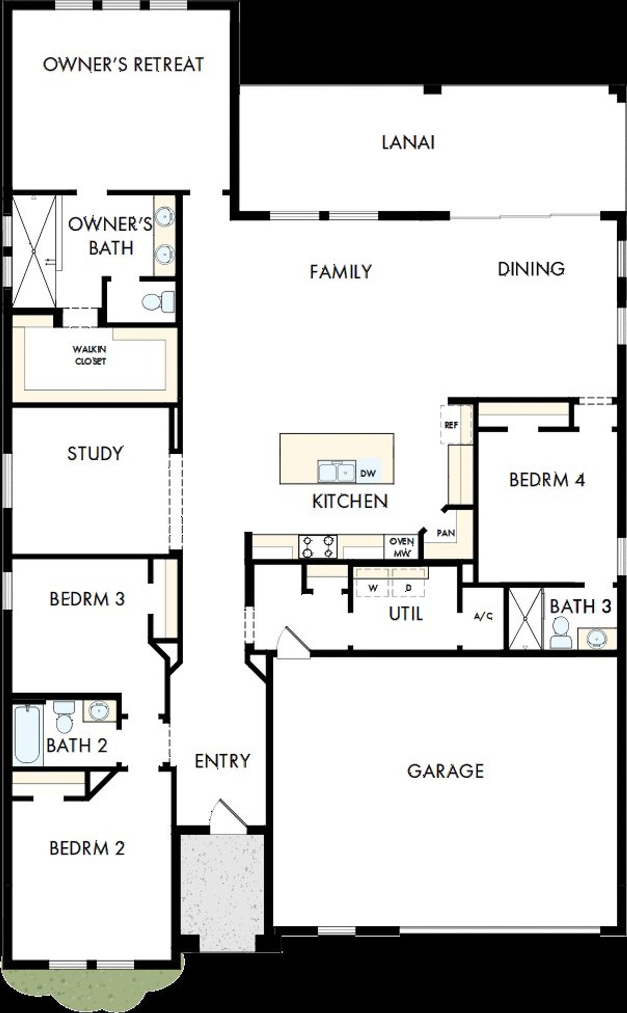 2D floor plan layout of this home in Coasterra, Palmetto, FL (Image 2).