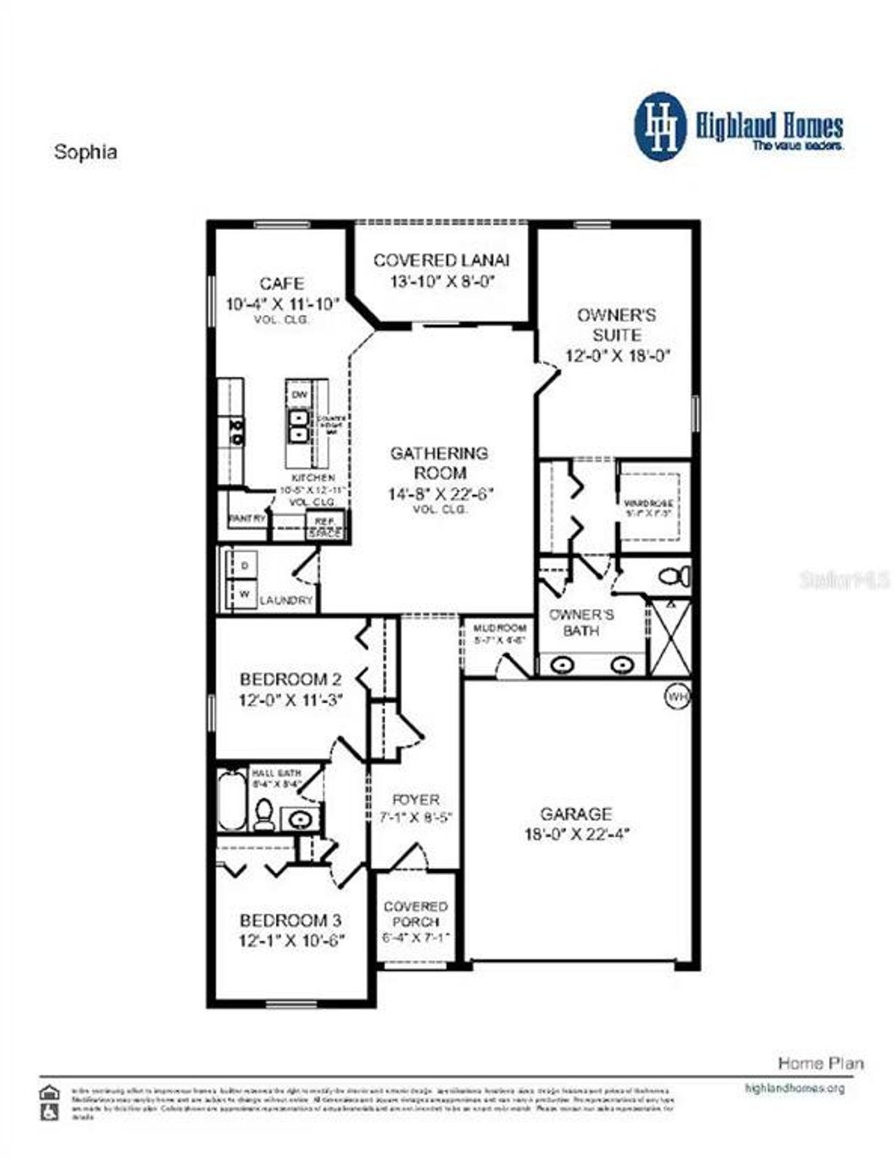 2D floor plan layout of this home in Myrtlebrook Preserve, Lakeland, FL (Image 2).