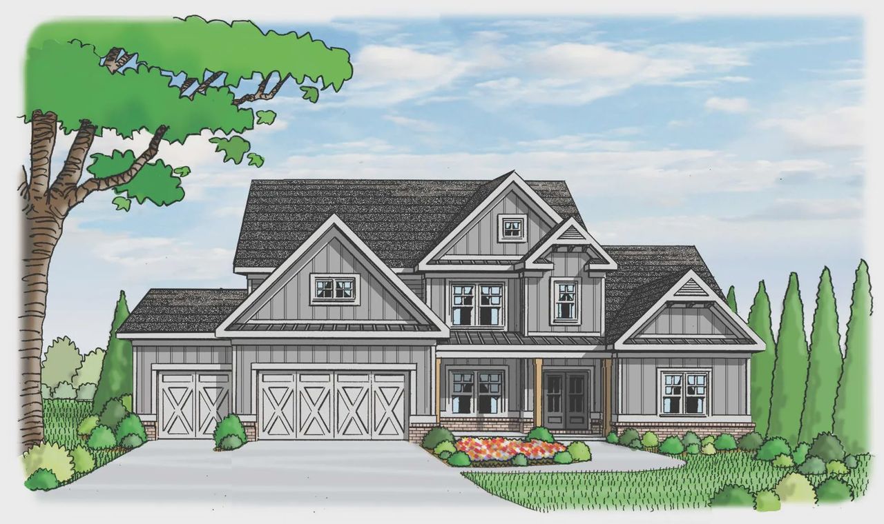 Exterior rendering of this home design in Woodland Hills, Loganville, GA (Image 2).