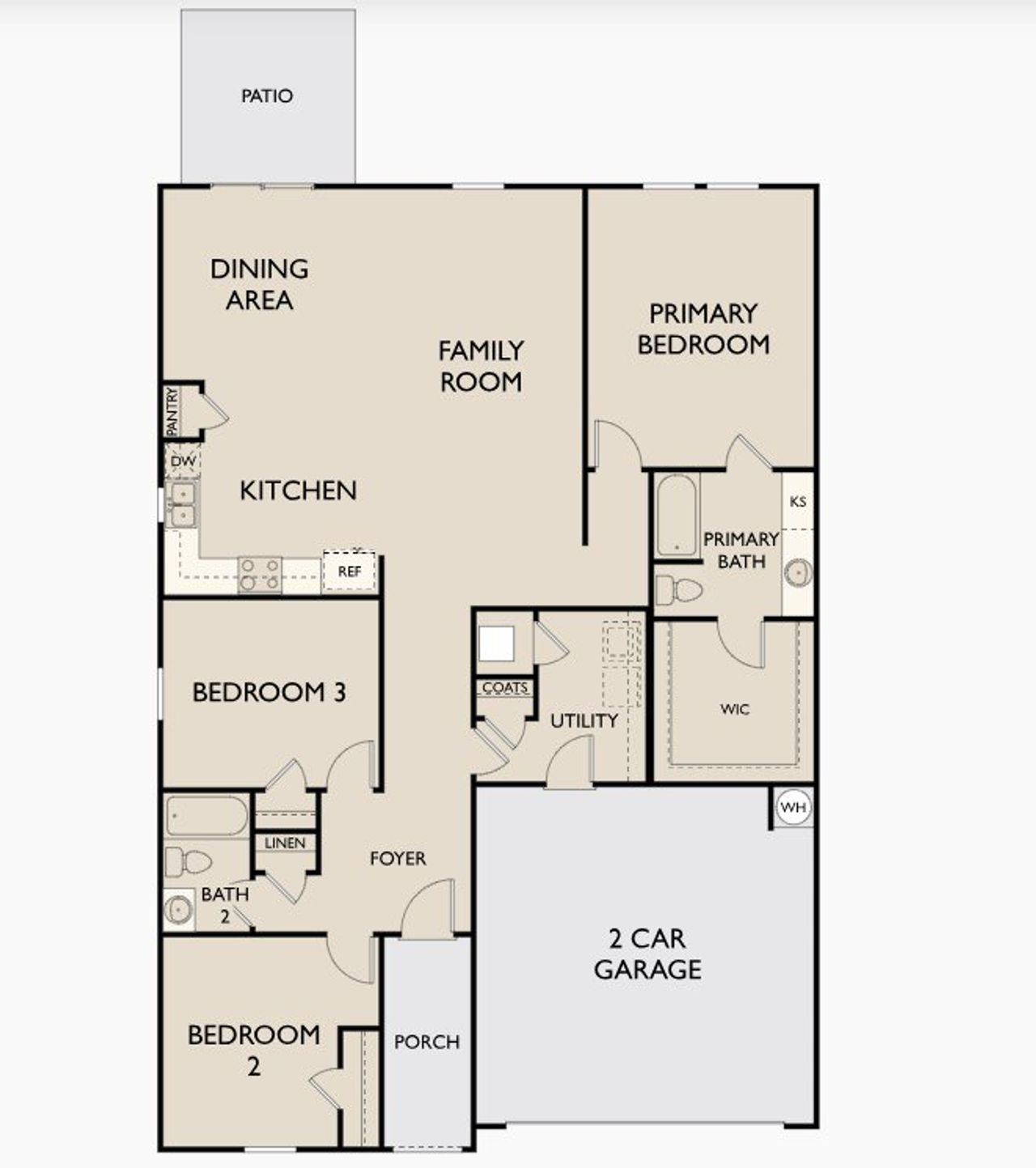 2D floor plan layout of this home in Liberty Ranch, Josephine, TX (Image 2).