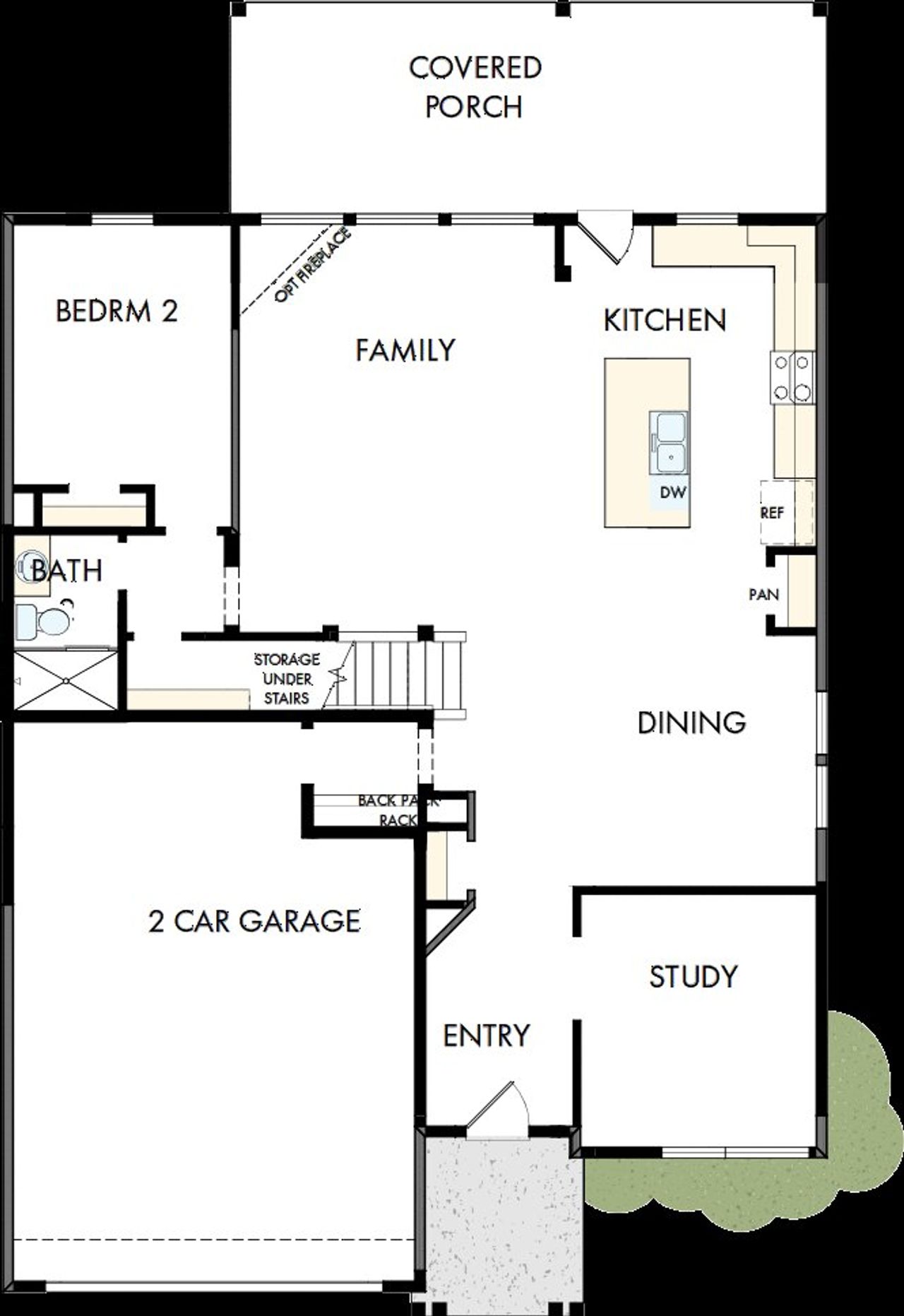 2D floor plan layout of this home in The Preserve at Five Oaks, Lebanon, TN (Image 2).