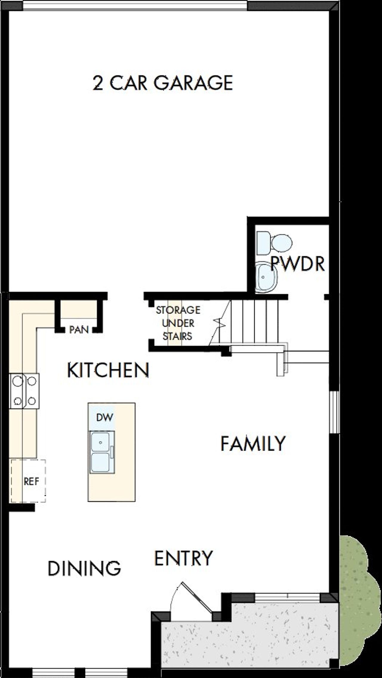 2D floor plan layout of this home in Persimmon Place - Townhomes, Wesley Chapel, FL (Image 2).