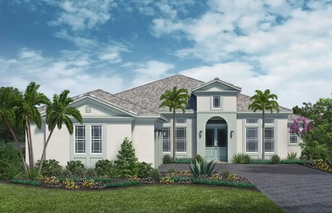 Representative exterior photo of a completed home built from the Highland by Minto Communities in Westlake, Loxahatchee, FL (Image 2).