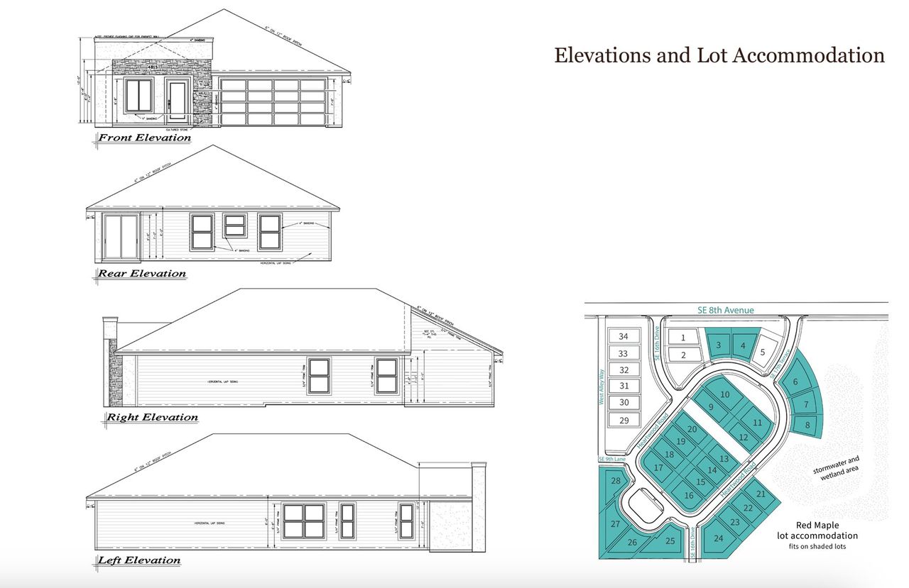 2D floor plan layout for the Red Maple by Elevated Design & Construction in Heartwood, Gainesville, FL (Image 2).