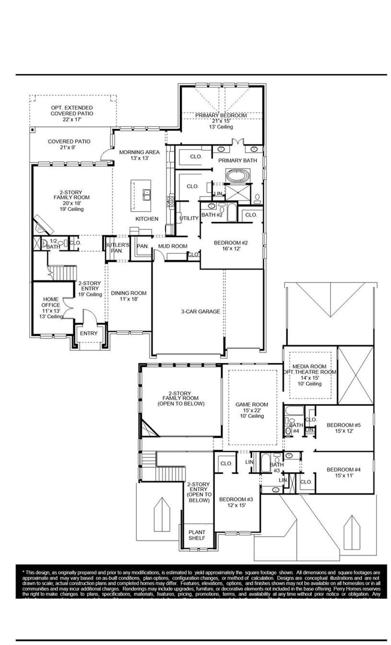 2D floor plan layout of this home in Creek of Driftwood, Driftwood, TX (Image 2).