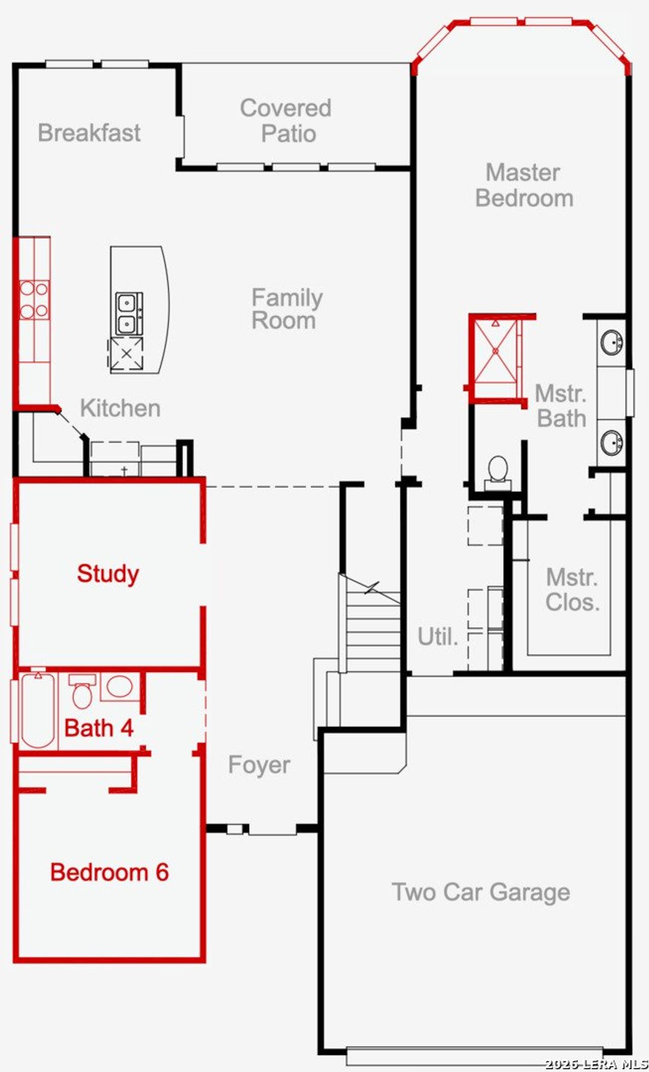 2D floor plan layout of this home in Ladera, San Antonio, TX (Image 2).