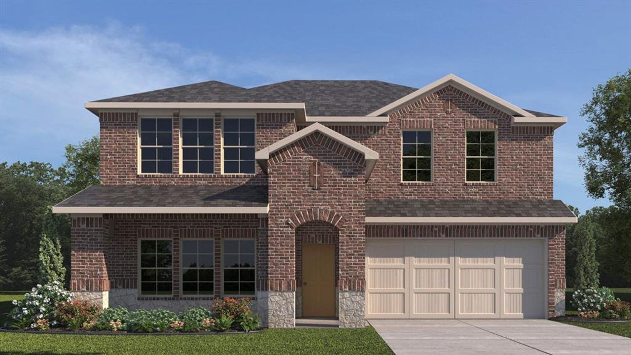 Front exterior of a new home in Riverfield, Josephine, TX, highlighting curb appeal (Image 2).