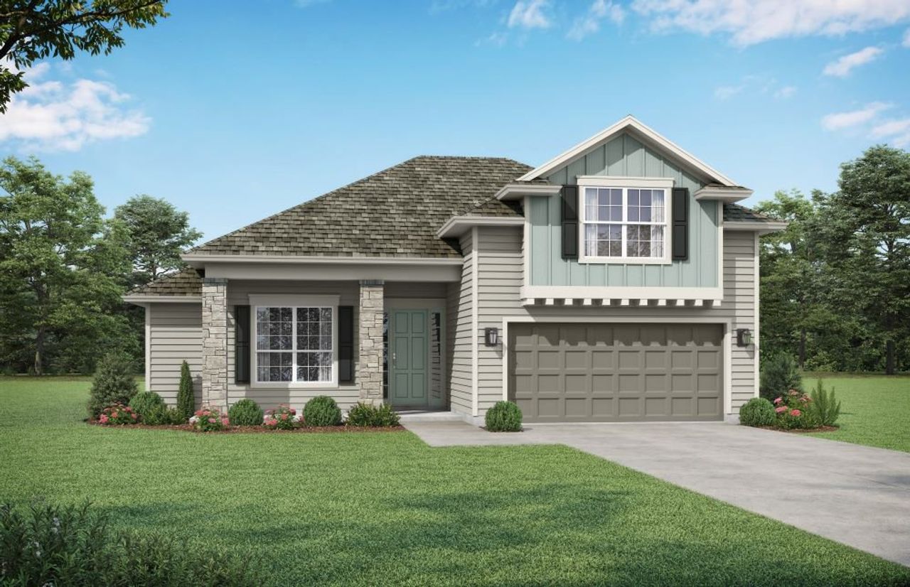 Representative exterior photo of a completed home built from the Etowah Bonus by SEDA New Homes in Weston Woods, Jacksonville, FL (Image 2).