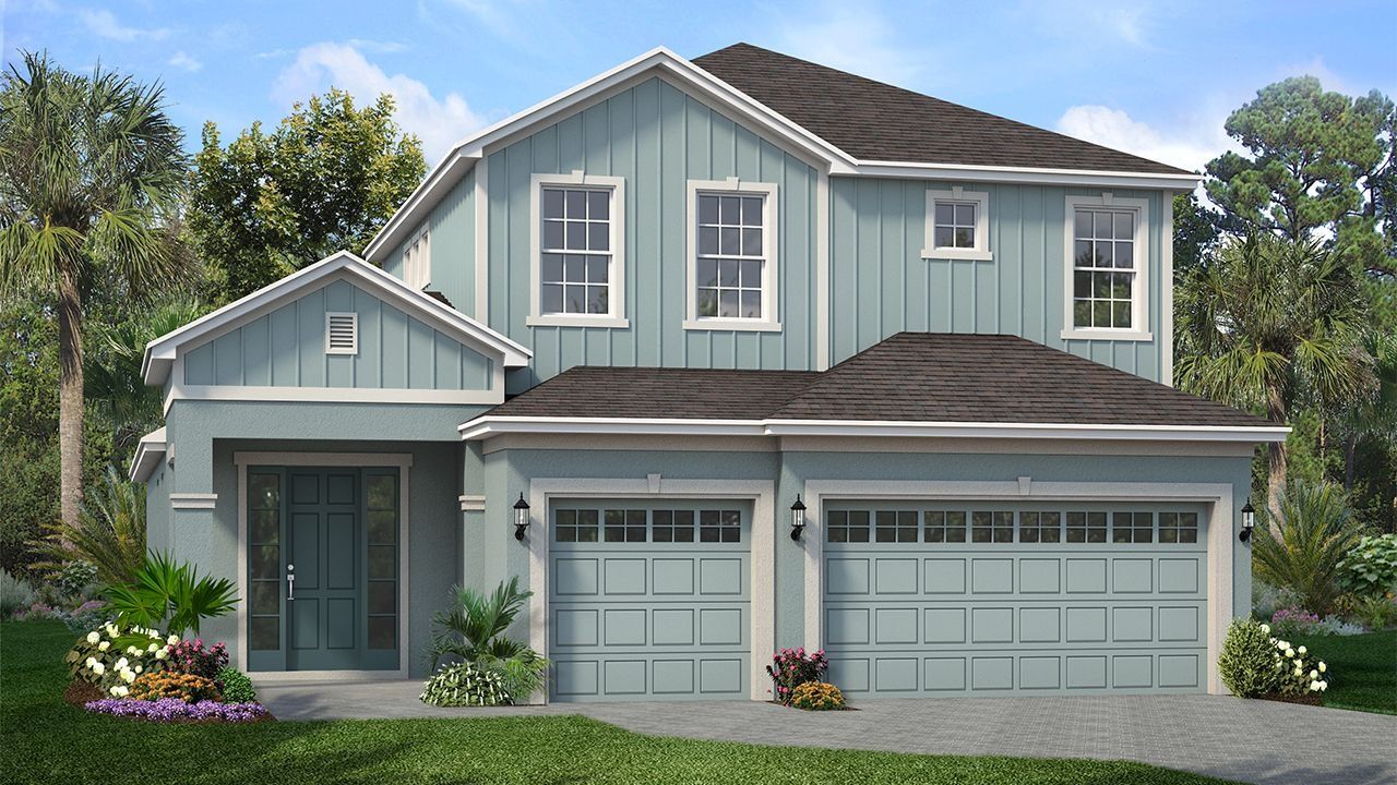 Representative exterior photo of a completed home built from the Sebring by Park Square Residential in Marisol Pointe at MiraBay Florida Series, Apollo Beach, FL (Image 2). Representative exterior photo of a completed home built from the Sebring by Park Square Residential in Marisol Pointe at MiraBay Florida Series, Apollo Beach, FL (Image 2).