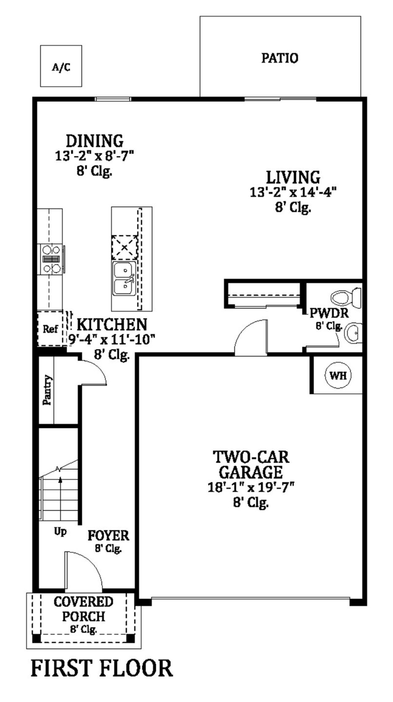 2D floor plan layout for the Firethorn by Breeze Homes in Kings Landing, Jacksonville, FL (Image 2).