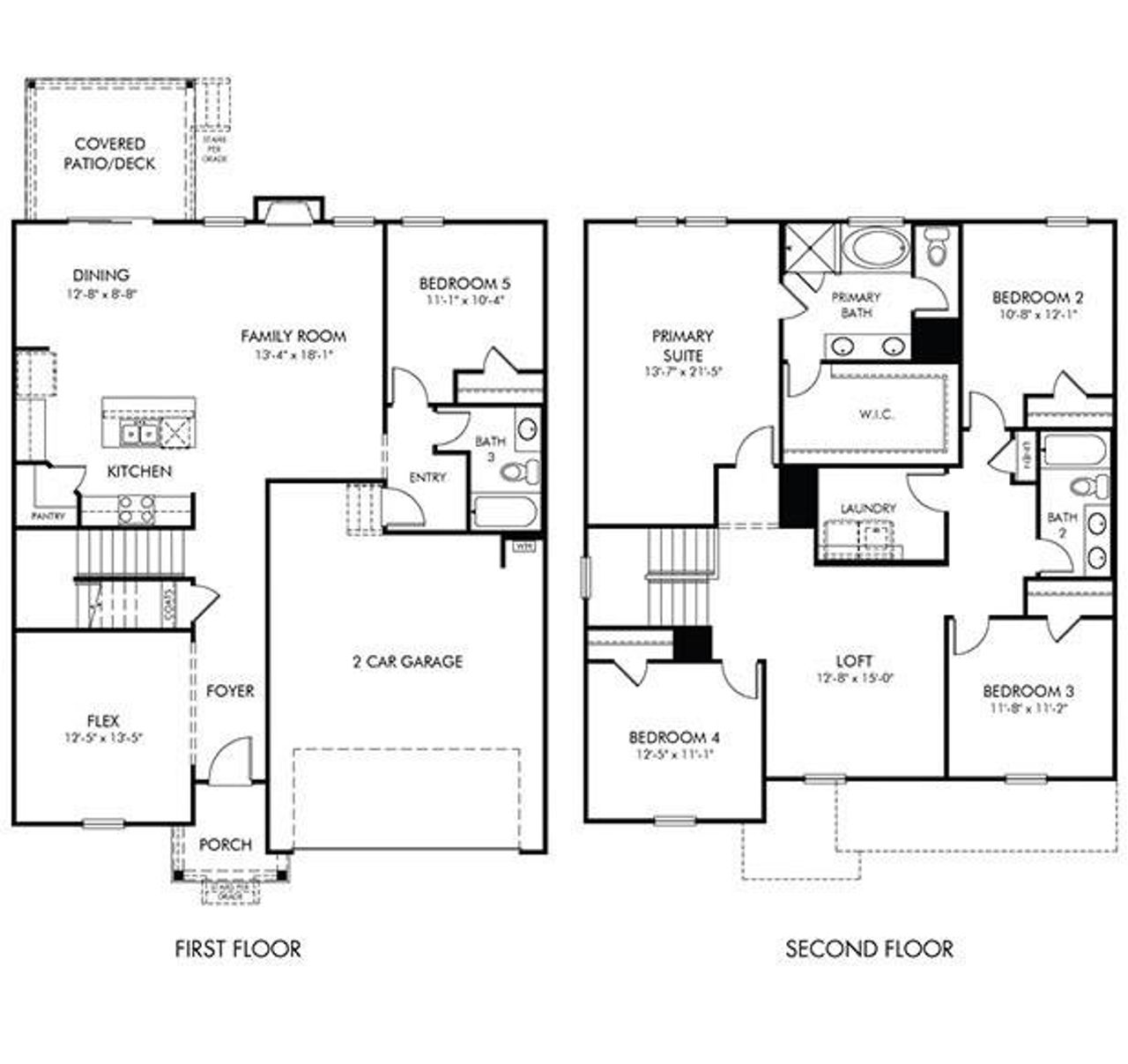 2D floor plan layout of this home in Harmony Manor, Fairburn, GA (Image 2).