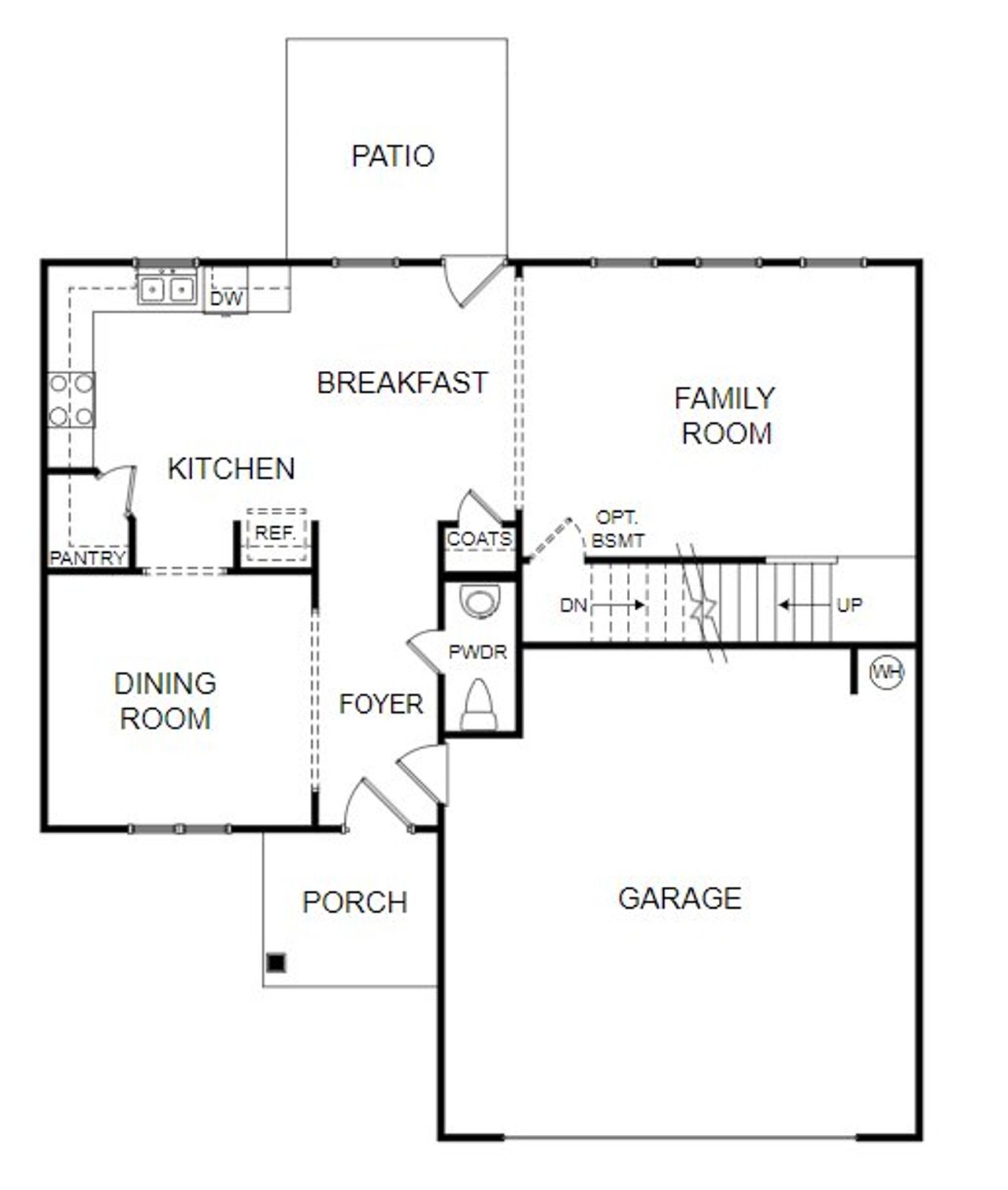 2D floor plan layout for the Fairfax by Piedmont Residential in Creekside Landing, Dallas, GA (Image 2).