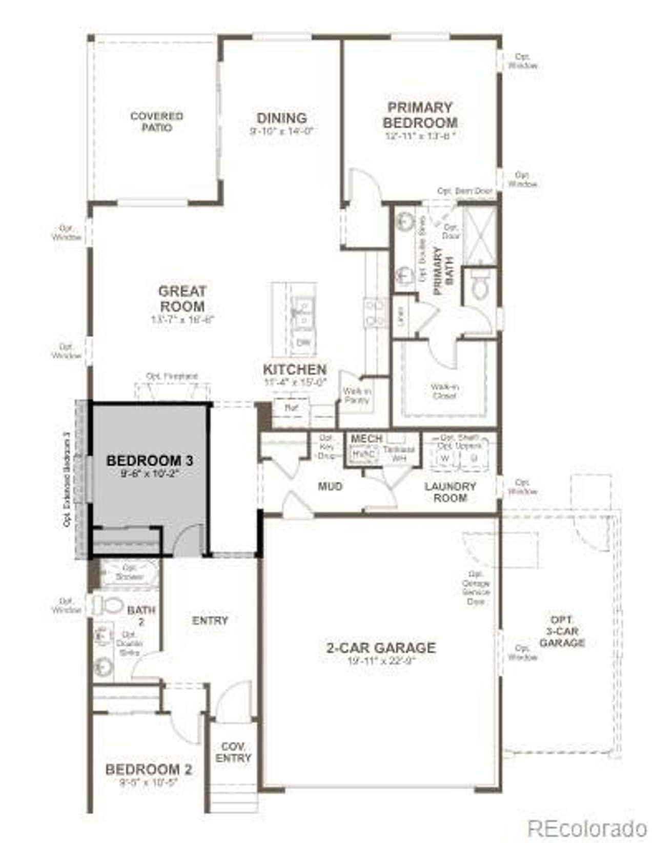 2D floor plan layout of this home in , Johnstown, CO (Image 2).