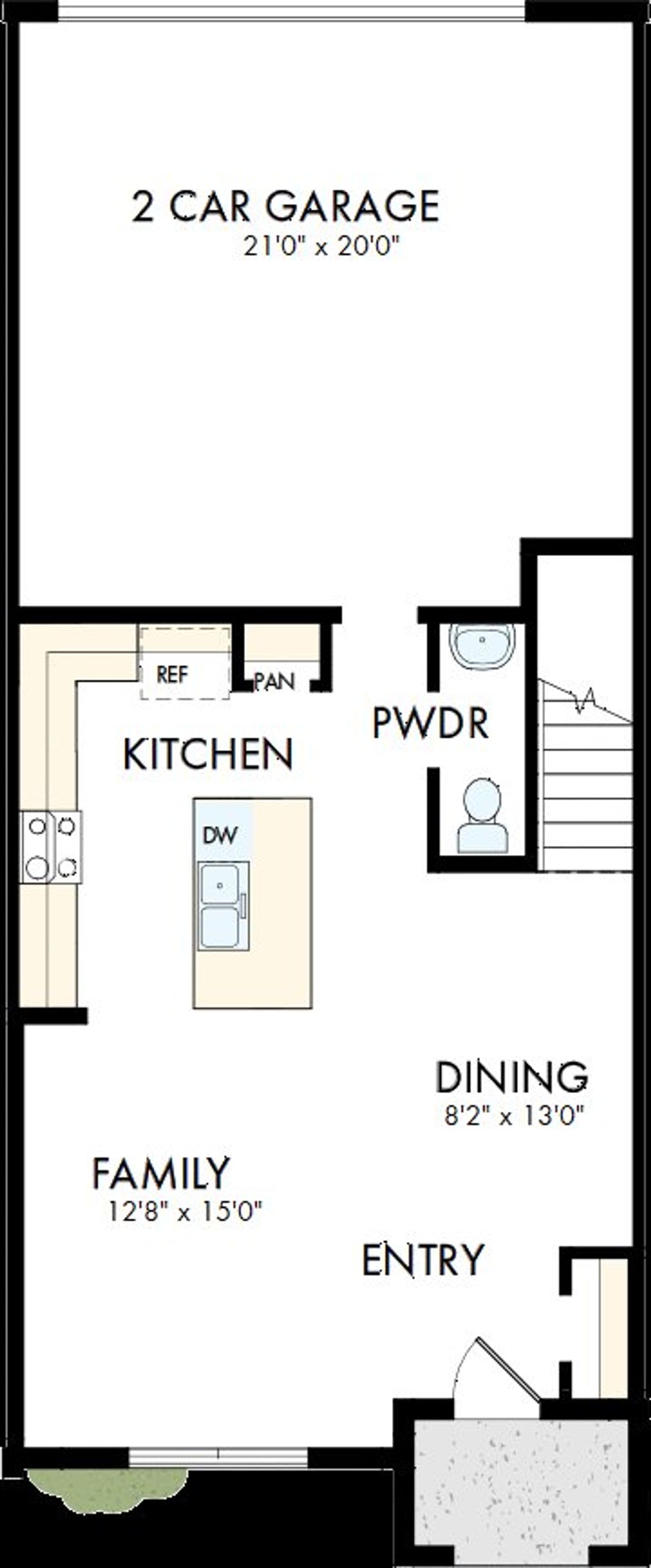 2D floor plan layout of this home in Palmeras at Crossprairie – The Palms Collection, St. Cloud, FL (Image 2).
