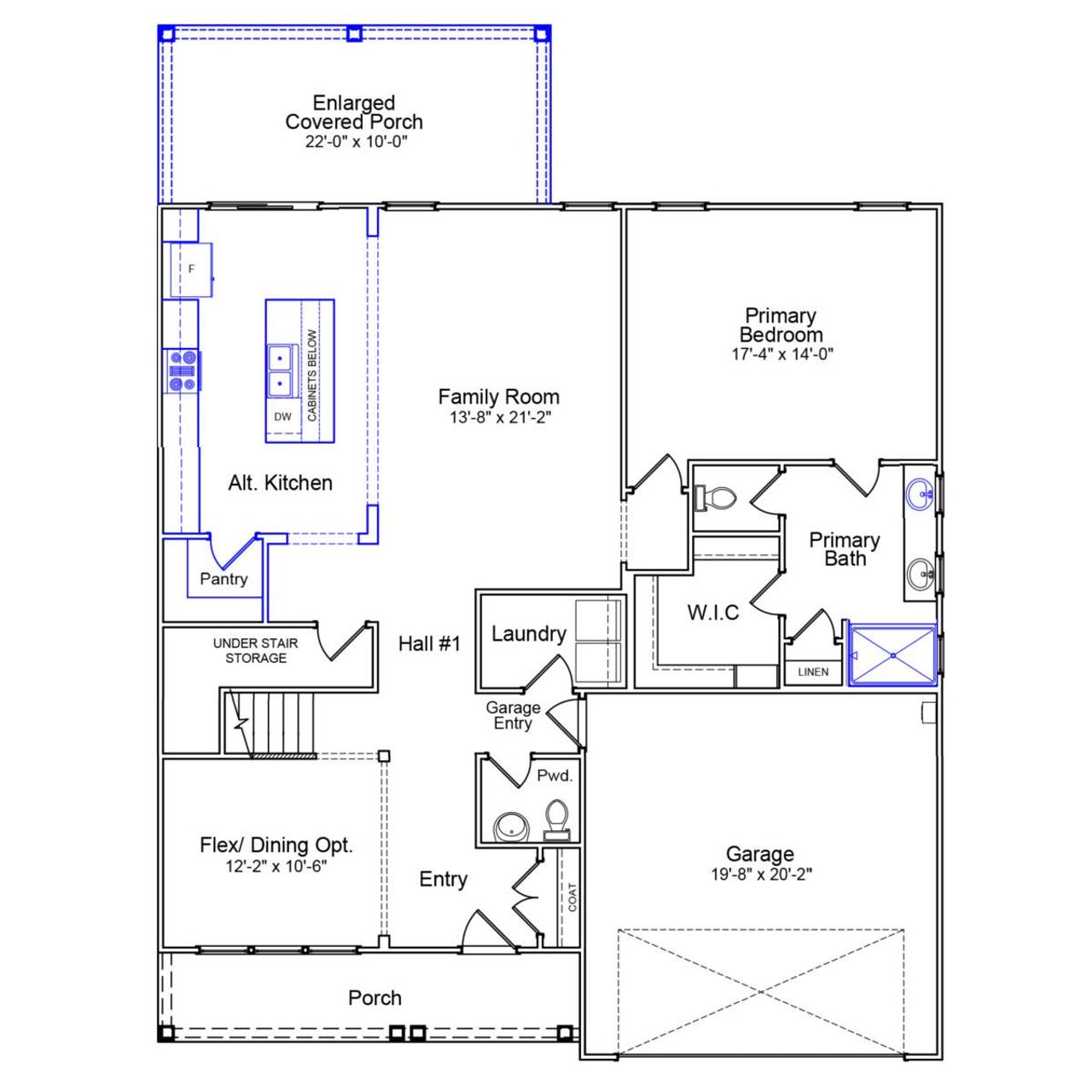 2D floor plan layout of this home in Fieldstone, Lexington, NC (Image 2).
