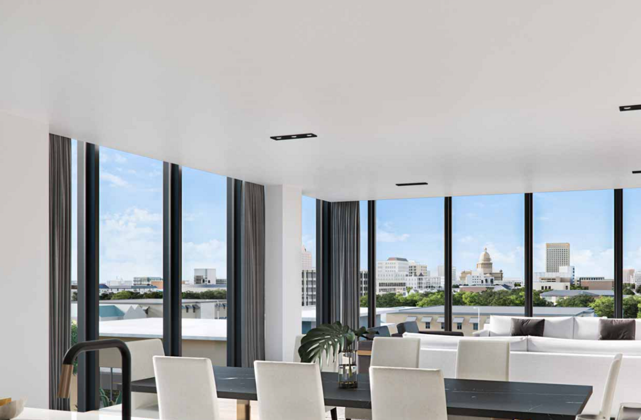 Representative furnished interior of a home built from the The Moreno by Cumby Group in The Colorfield, Austin (Image 2).