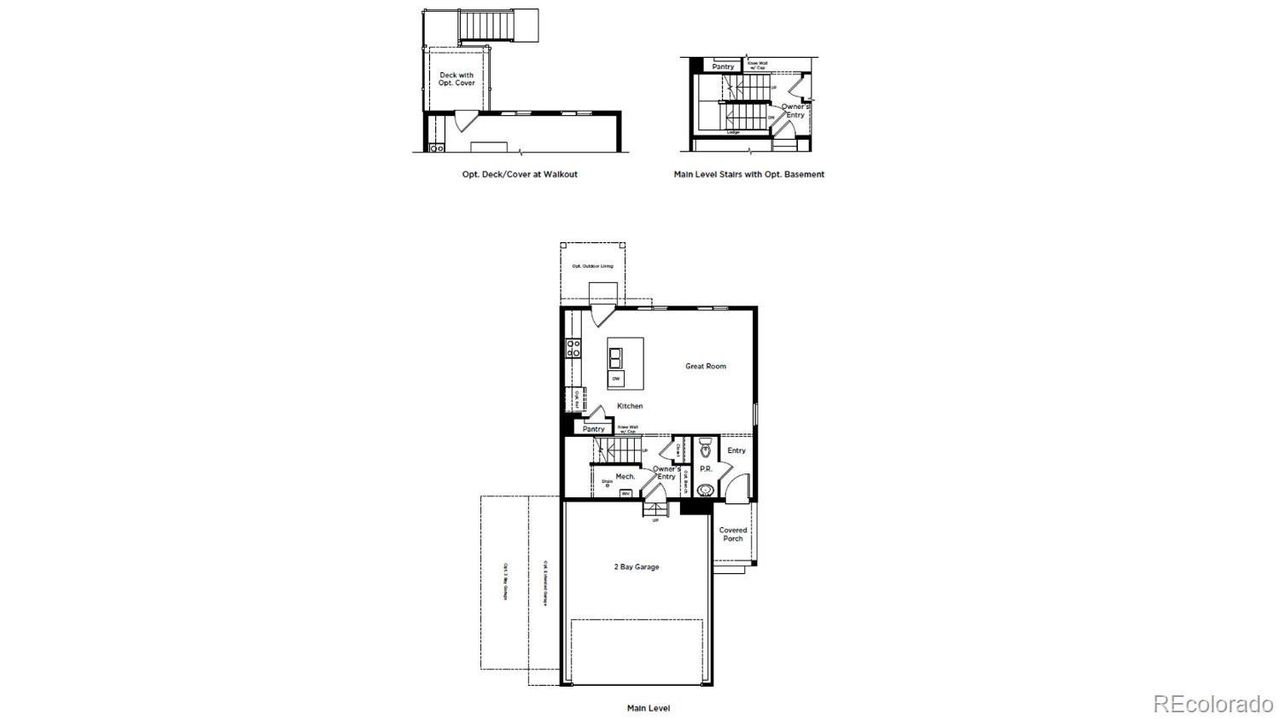 2D floor plan layout of this home in Sanctuary at Meridian Ranch, Peyton, CO (Image 2).