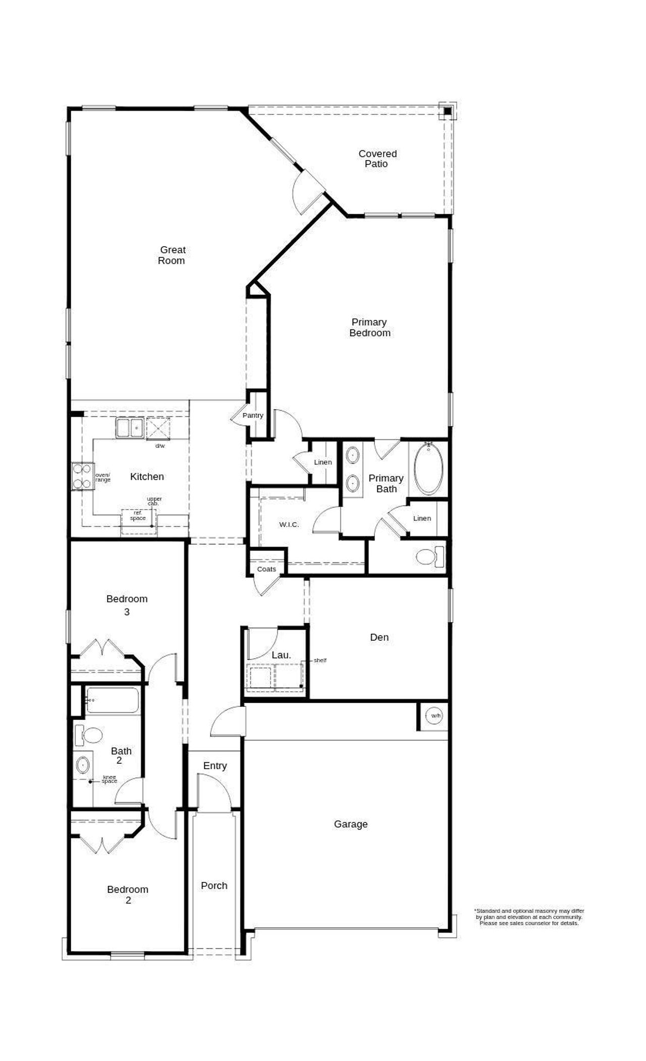 This floor plan features 3 bedrooms, 2 full baths, and over 1,900 square feet of living space.