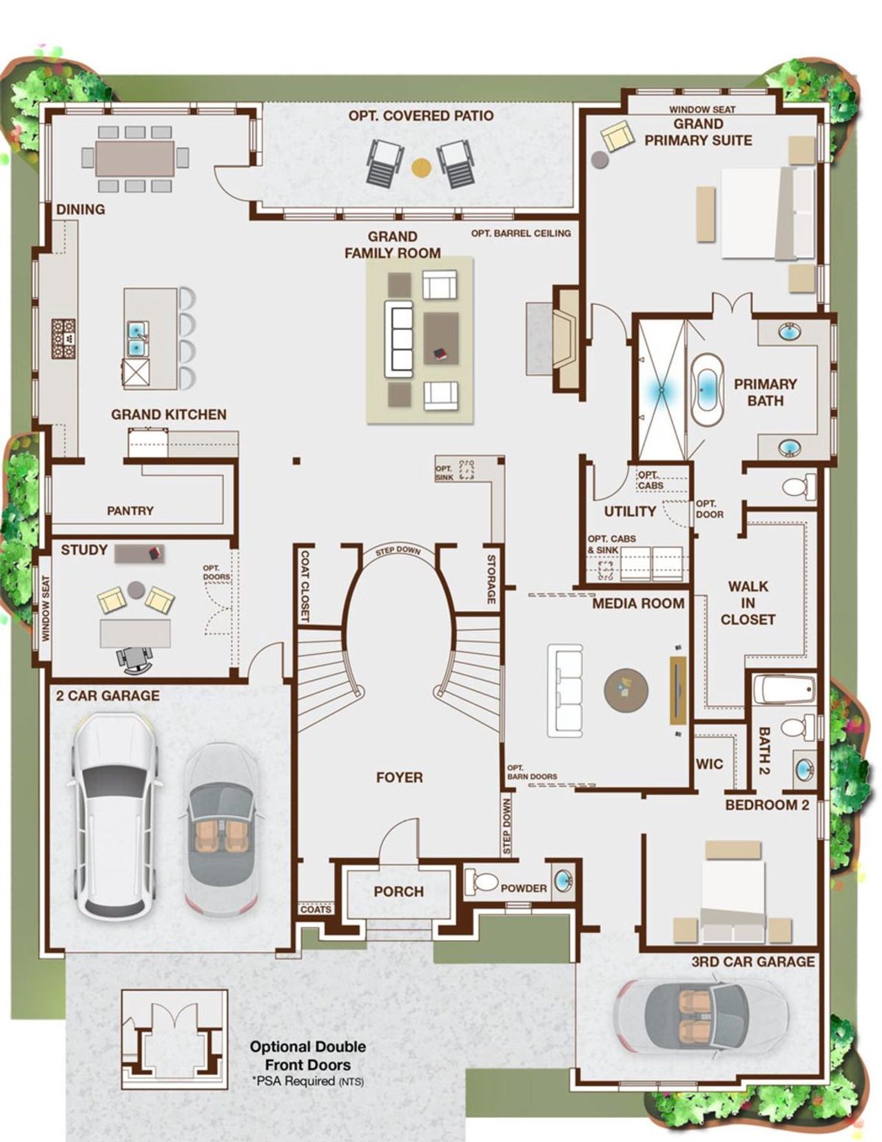 2D floor plan layout of this home in Park Place, Prosper, TX (Image 2).
