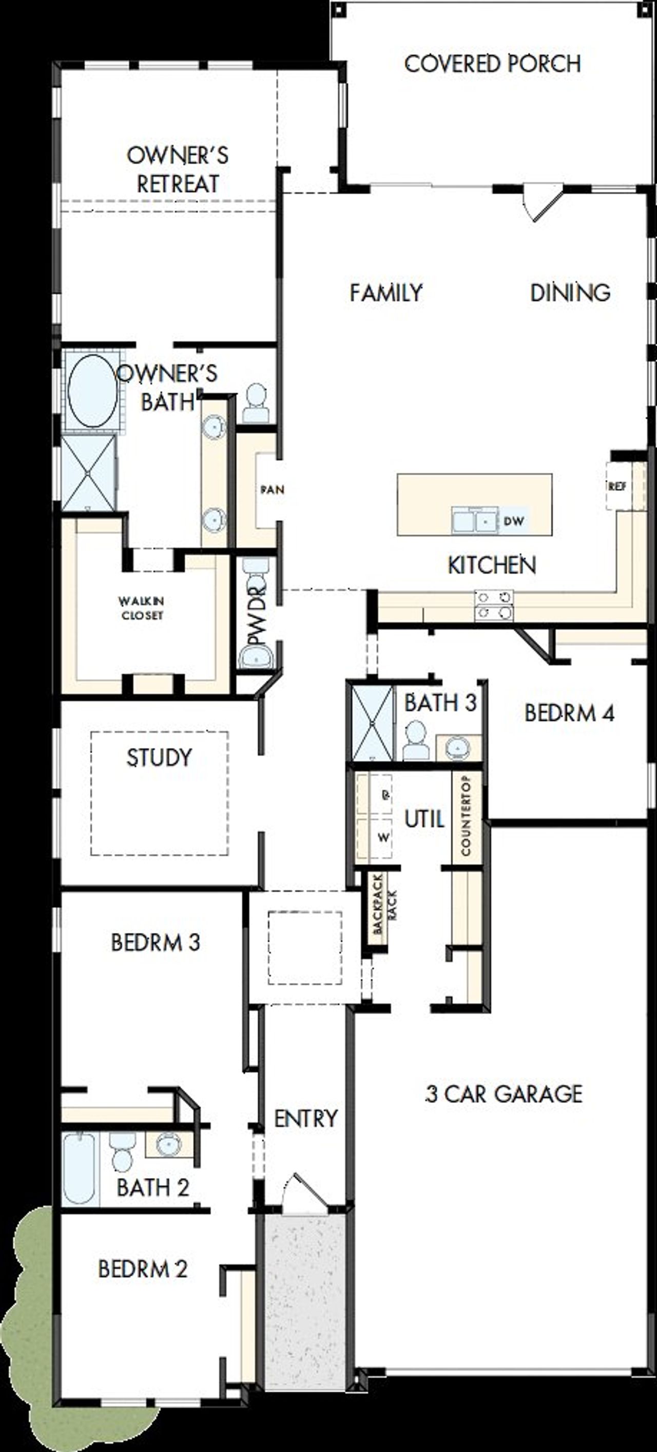 2D floor plan layout of this home in ARTAVIA - Enclave Collection, Conroe, TX (Image 2).