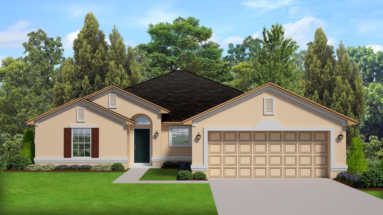 Representative exterior photo of a completed home built from the Plan 1835 by Adams Homes in Venice, Venice, FL (Image 2).