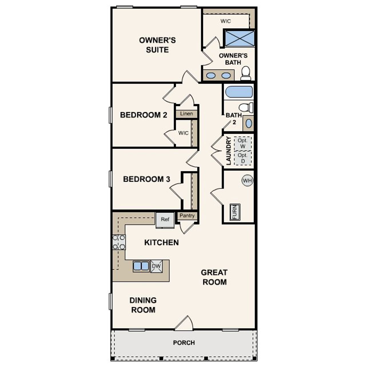2D floor plan layout of this home in Mossy Head, Defuniak Springs, FL (Image 2).