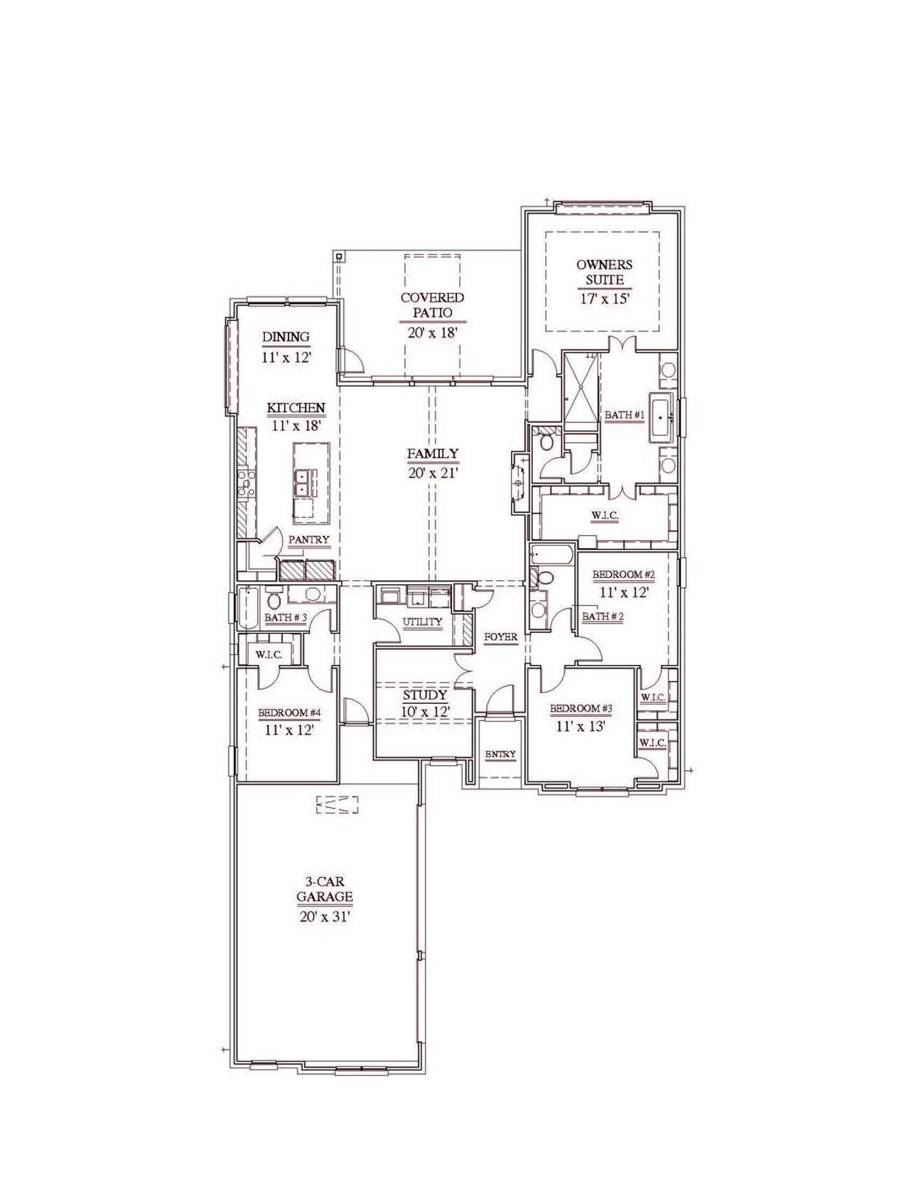 2D floor plan layout of this home in The Bridges at Preston Crossings, Gunter, TX (Image 2). 2D floor plan layout of this home in The Bridges at Preston Crossings, Gunter, TX (Image 2).