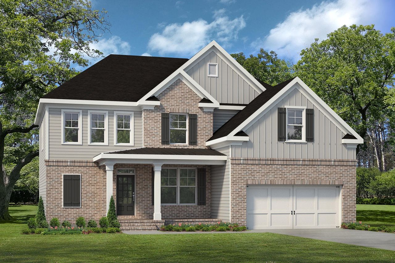 Representative exterior photo of a completed home built from the Thomas by Create Homes in Palm Springs Manor Create Homes, Ellenwood, GA (Image 2).