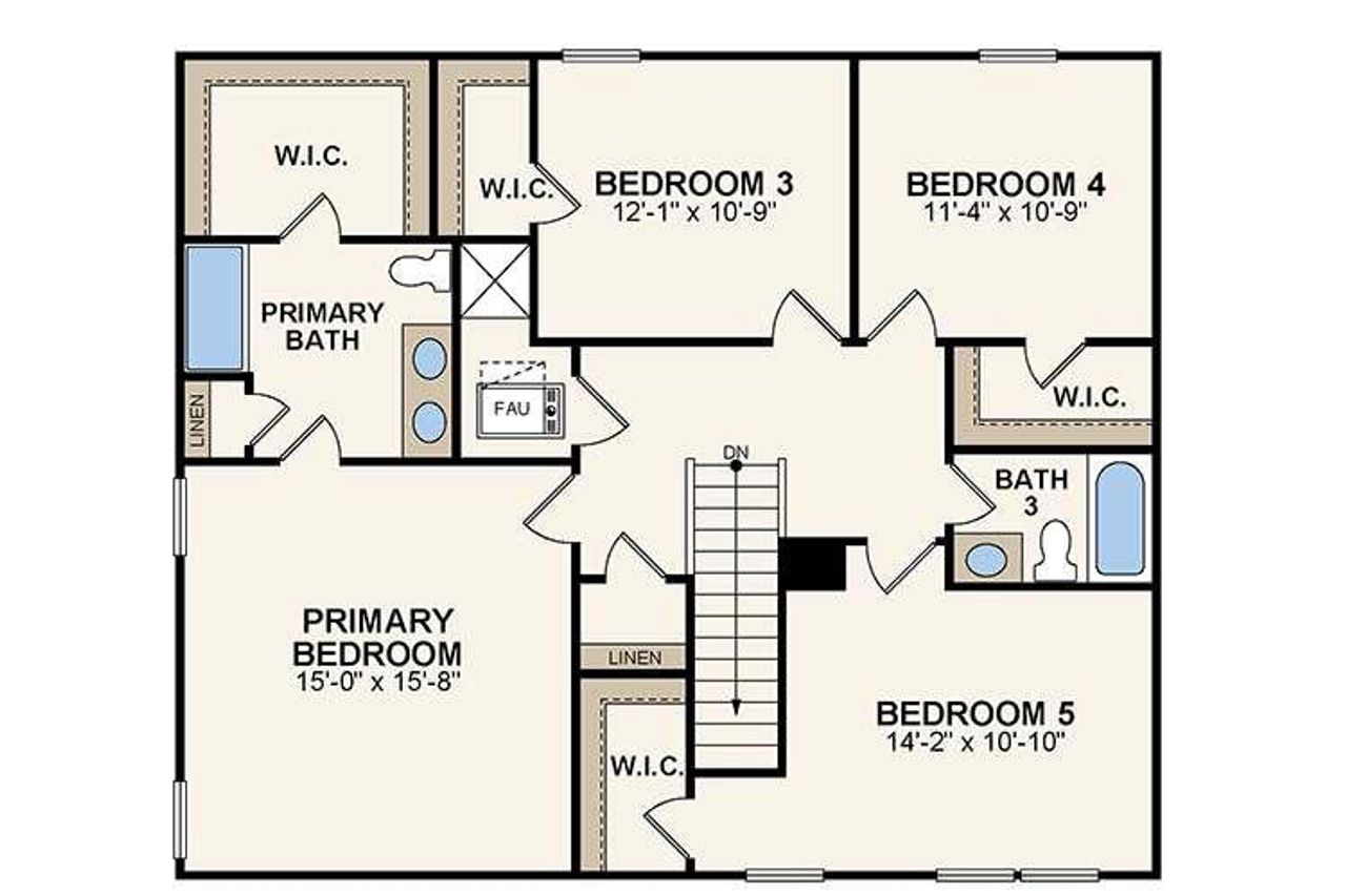 2D floor plan layout of this home in David's Place, Warner Robins, GA (Image 2).