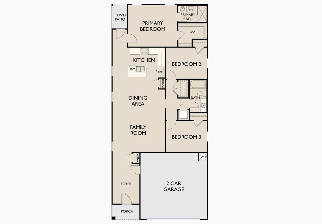 2D floor plan layout of this home in Landings at Mount Olive, Polk City, FL (Image 2).