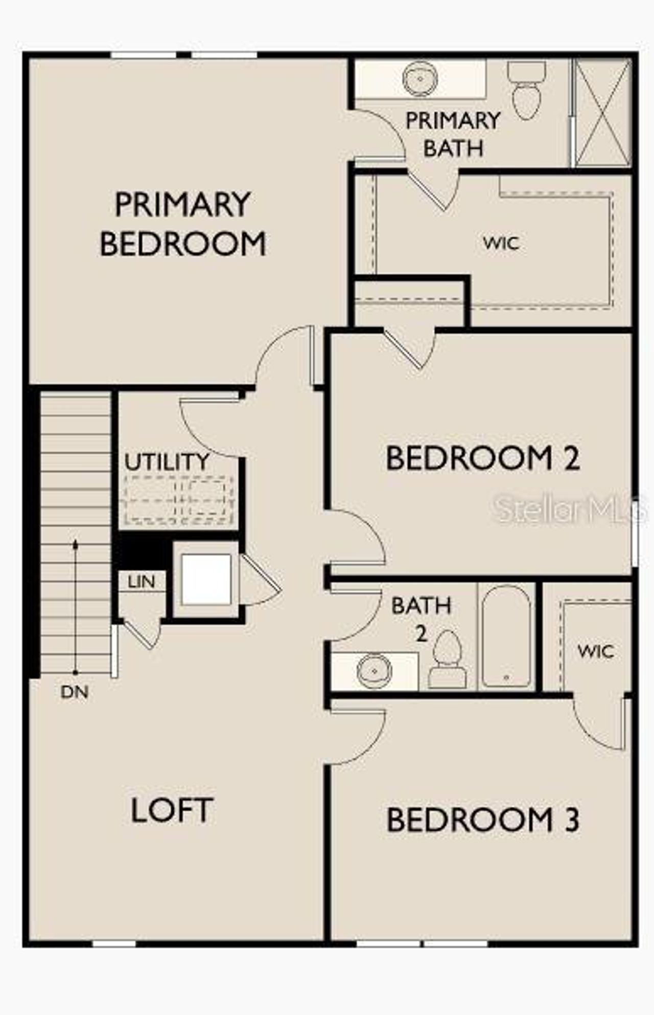 2D floor plan layout of this home in Landings at Mount Olive, Polk City, FL (Image 2).